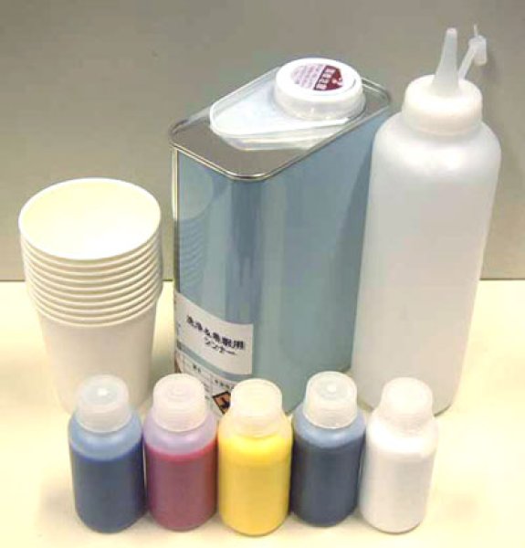 画像1: TOTAL-T御用達塗料セット【お試し塗料セット】（シンナー1L、シンナー用ボトル1本、紙コップ10個付） (1)
